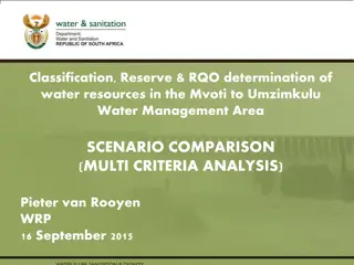 Water Resources Scenario Comparison in Mvoti to Umzimkulu Water Management Area