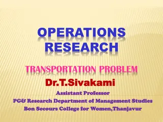 Transportation Problem in Operations Research