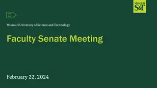 Missouri University of Science and Technology Faculty Senate Meeting Summary