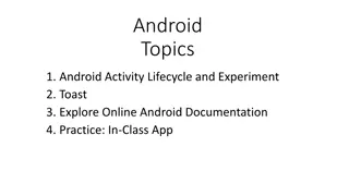 Android Activity Lifecycle, Toast, and Documentation Exploration