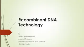 Recombinant DNA Technology for Genetic Engineering
