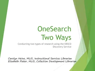 Conducting Research with EBSCO Discovery Service