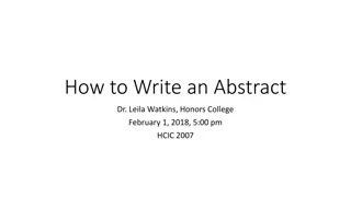 Crafting an Effective Abstract for Scholarly Communication