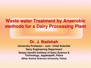Anaerobic Methods for Dairy Wastewater Treatment
