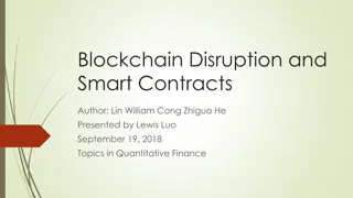 Blockchain Disruption and Smart Contracts in Quantitative Finance