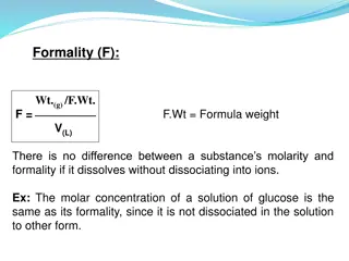 Chemistry Essentials: Formality, Stoichiometry, Reactions