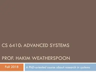 Advanced Systems Course Overview and Objectives
