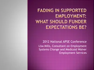 Expectations for Supported Employment Funding
