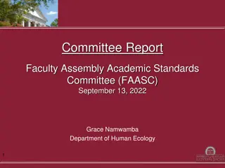 Faculty Assembly Academic Standards Committee Report