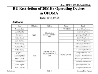 Restriction of 20MHz Operating Devices in OFDMA