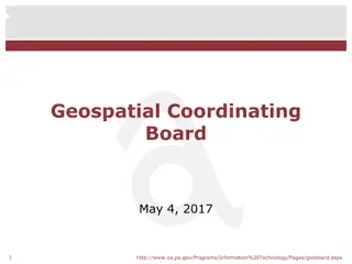 Geospatial Coordinating Board: Framework, Task Forces, and Goals
