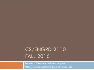 Overview of CS/ENGRD.2110.FALL.2016 Lecture