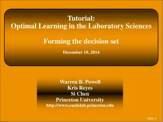 Optimal Learning in Laboratory Sciences: Forming the Decision Set