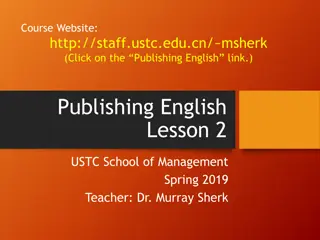 Writing Project Guidelines and Schedule for USTC School of Management Spring 2019