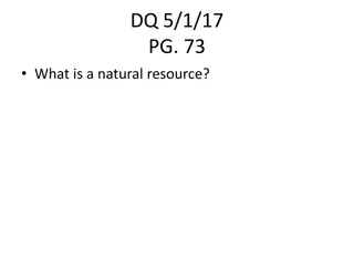 Natural Resources and Nonrenewable Energy