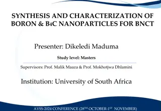 Boron and B4C Nanoparticles Synthesis for BNCT Study