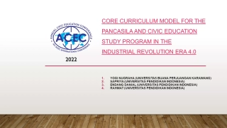 Core Curriculum Model for Pancasila and Civic Education in the Industrial Revolution Era 4.0