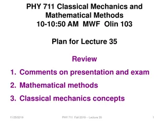 Mathematical Methods and Classical Mechanics Review