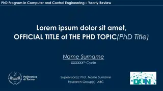 PhD Program in Computer and Control Engineering Yearly Review