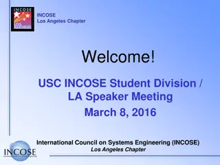 INCOSE-LA Chapter Meeting and Events Overview