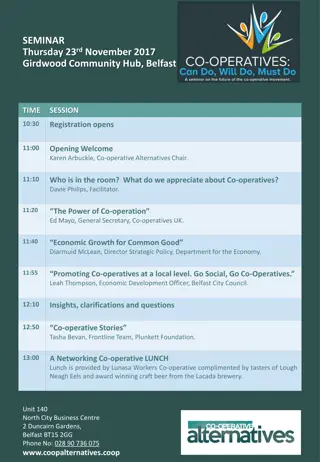 Co-operative Alternatives Seminar - Belfast, November 2017