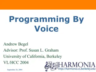 Voice Programming Advancements at VL/HCC 2004