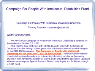 Supporting People with Intellectual Disabilities - Louisiana Knights of Columbus Campaign 2023-2024