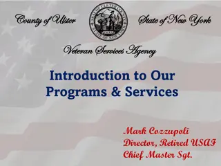 Ulster County Veteran Services Agency Programs & Services