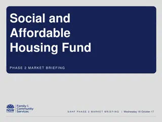 Social & Affordable Housing Fund PHASE 2 Market Briefing