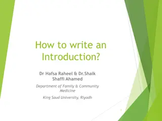 Crafting an Engaging Introduction: Tips from Experts in Family & Community Medicine