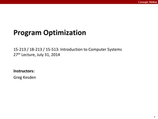 Optimization in Computer Systems at Carnegie Mellon