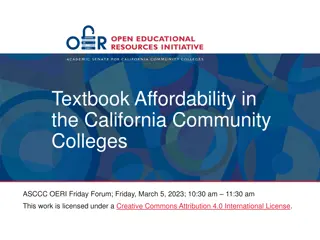 Textbook Affordability in California Community Colleges: Updates and Future Prospects