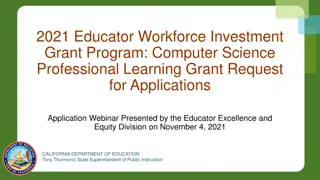 California Educator Workforce Investment Grant Program: CS Professional Learning