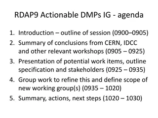 Exploring Actionable Data Management Plans and Initiatives