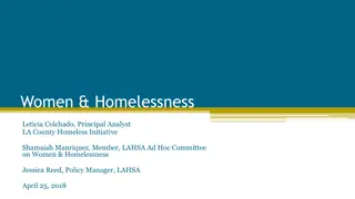 Addressing Needs of Women Experiencing Homelessness