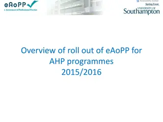 Roll-out of Electronic Assessment of Professional Practice (eAoPP) for AHP Programmes 2015/2016
