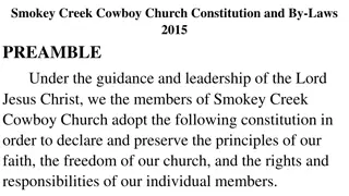 Smokey Creek Cowboy Church Constitution and By-Laws - 2015