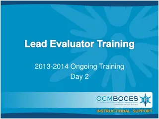 Lead Evaluator Training Agenda and Review