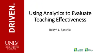 Using Analytics to Evaluate Teaching Effectiveness