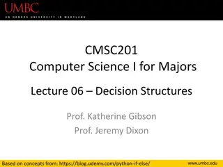 Decision Structures in Python - Lecture Recap