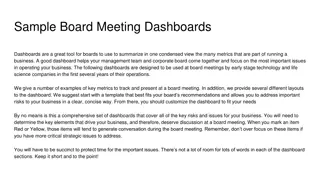 Sample Board Meeting Dashboards for Early-stage Companies