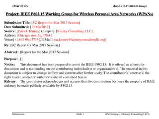 IEEE P802.15 Working Group Summary for Mar. 2017 Session