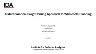 Wholesale Planning and Optimization Approach for Defense Systems