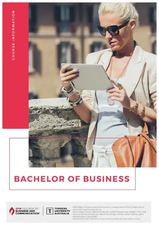 Bachelor of Business Program Overview at APM College of Business and Communication