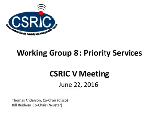 Priority Services Working Group 8 Meeting Summary