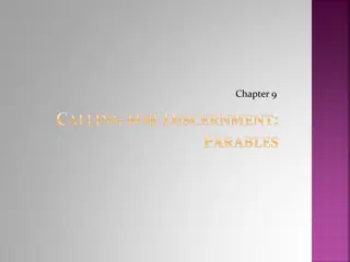 Calling for Discernment: Parables - Understanding Jesus' Teaching Style and Parables