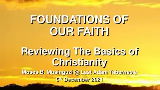 Reviewing the Basics of Christianity for Maturity