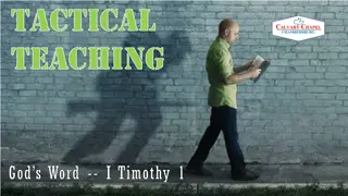 Tactical Teaching God's Word: I Timothy 1 Outline and Insights