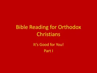 Bible Reading for Orthodox Christians Part I