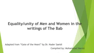 Equality and Unity of Men and Women in the Writings of The Bab